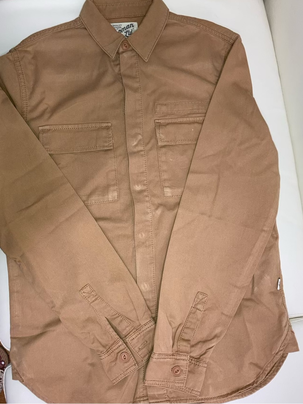 Topman Tan Cotton Shirt Jacket